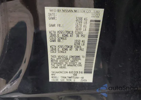 2013 Nissan Armada Sv from USA, damaged, VIN 5N1AA0NC1DN603936